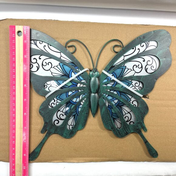 Liffy Metal Butterfly Wall Decor Outdoor Sculpture For Patio Garden Or Home 11" - Picture 8 of 9